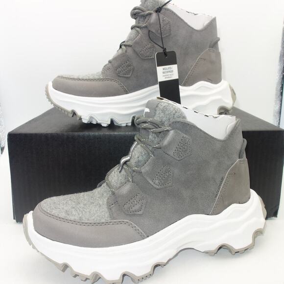 NEW Sorel Kinetic Breakthru Caribou Sneaker Boots Quarry Gray Women's 7.5 - Picture 1 of 10